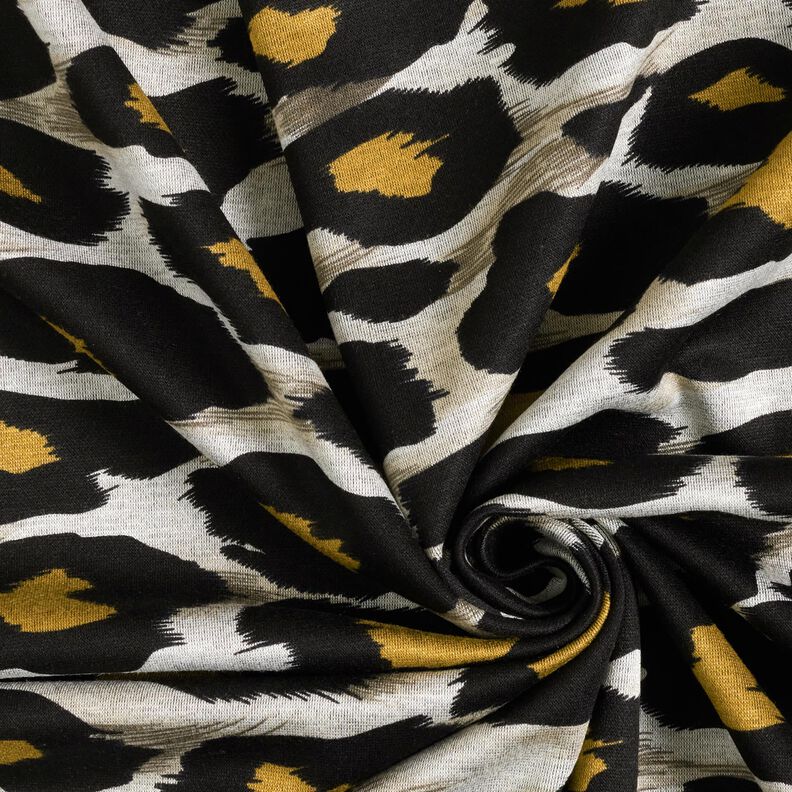 Viscose Jersey large leopard spots – light grey/curry yellow,  image number 3