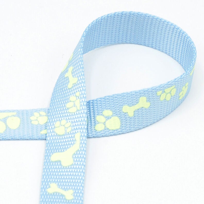 Reflective woven tape Dog leash [20 mm] – light blue,  image number 1