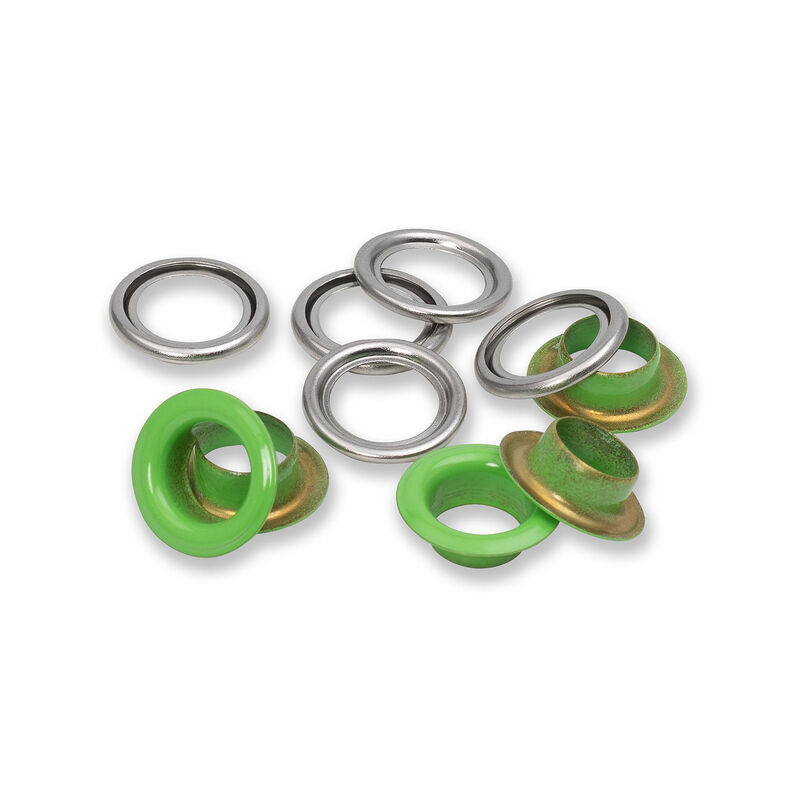 Eyelets with washers [20 pieces | Ø 11 mm] | Prym – light green/metallic silver,  image number 1