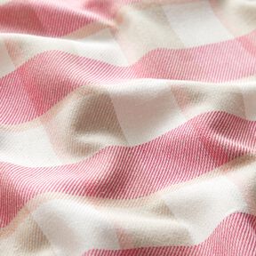 Cotton flannel large check – white/pink, 