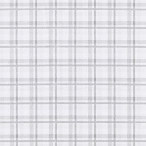 Double Check Cotton Poplin – white/silver grey, 