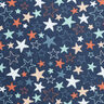 Cotton Flannel colourful stars – navy blue,  thumbnail number 1