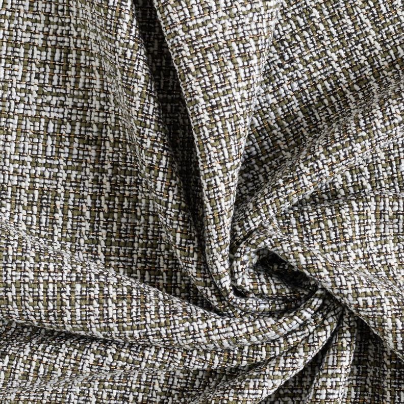 Boucle glitter effect threads – khaki/white,  image number 3