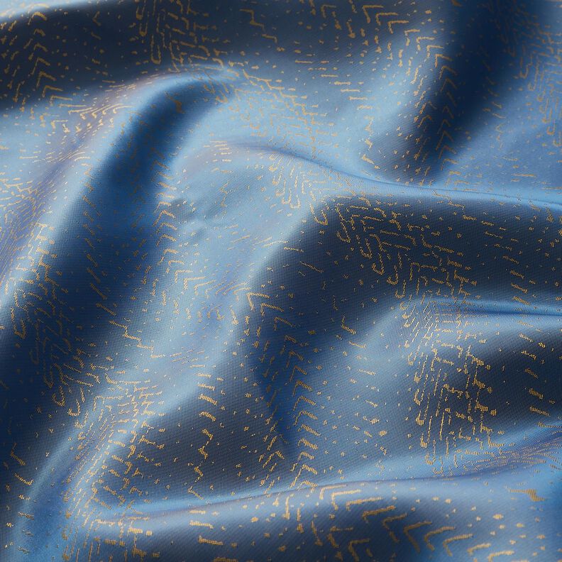 Lining Fabric Jacquard Scaly Pattern – blue/gold,  image number 2