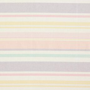 Decor Fabric Half Panama Colourful Stripe Mix Recycled – pastel mauve, 