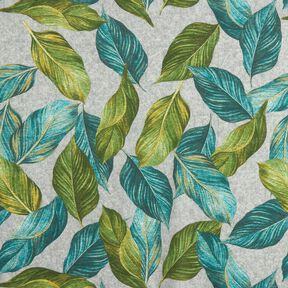 Decor Fabric Canvas ficus leaves – blue spruce/grey, 
