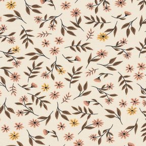 Cotton Jersey flower meadow Digital Print – cream, 