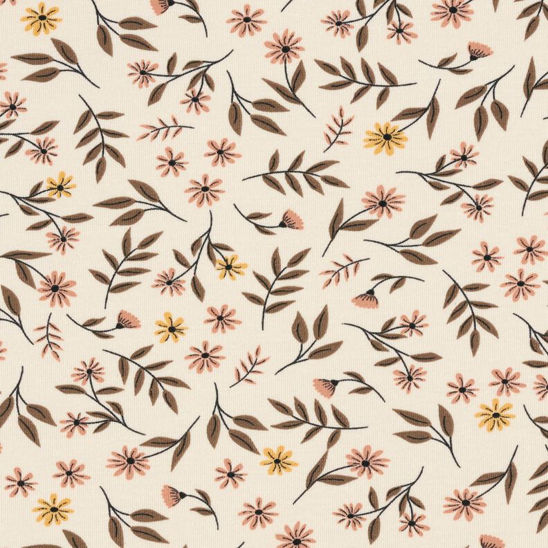 Cotton Jersey flower meadow Digital Print – cream,  image number 1