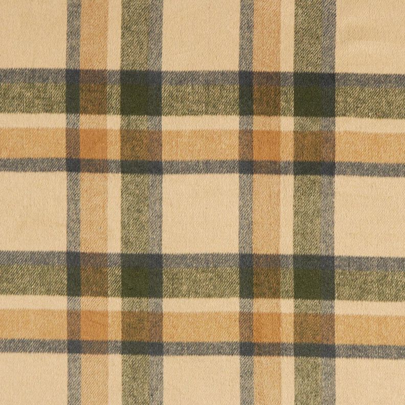 Coat fabric roughened tartan – sand/light khaki,  image number 1