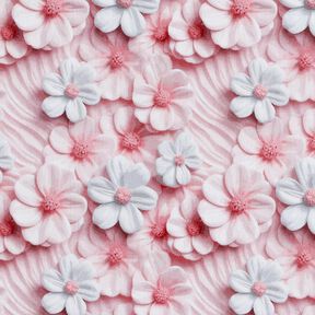 Cotton Poplin confectionary flowers Digital Print – light dusky pink, 
