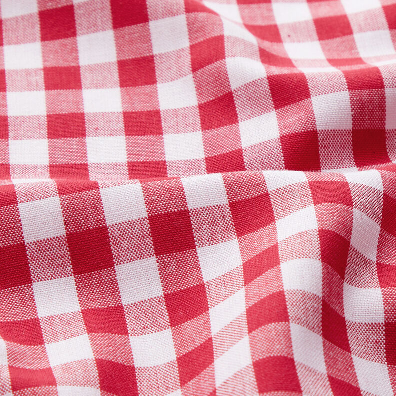 Cotton Vichy check 1 cm – red/white,  image number 2