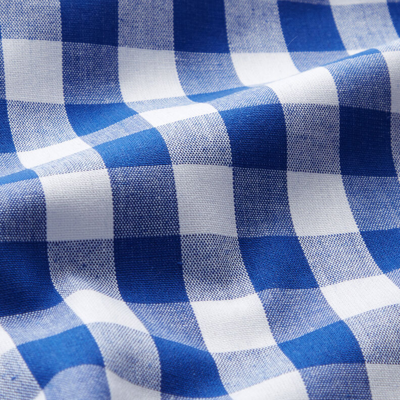 Cotton Vichy check 1,7 cm – royal blue/white,  image number 2