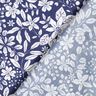 viscose fabric Flowers and branches – indigo/white,  thumbnail number 4