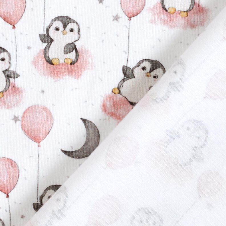 Cotton Jersey Balloon & Penguin Digital Print – ivory,  image number 4