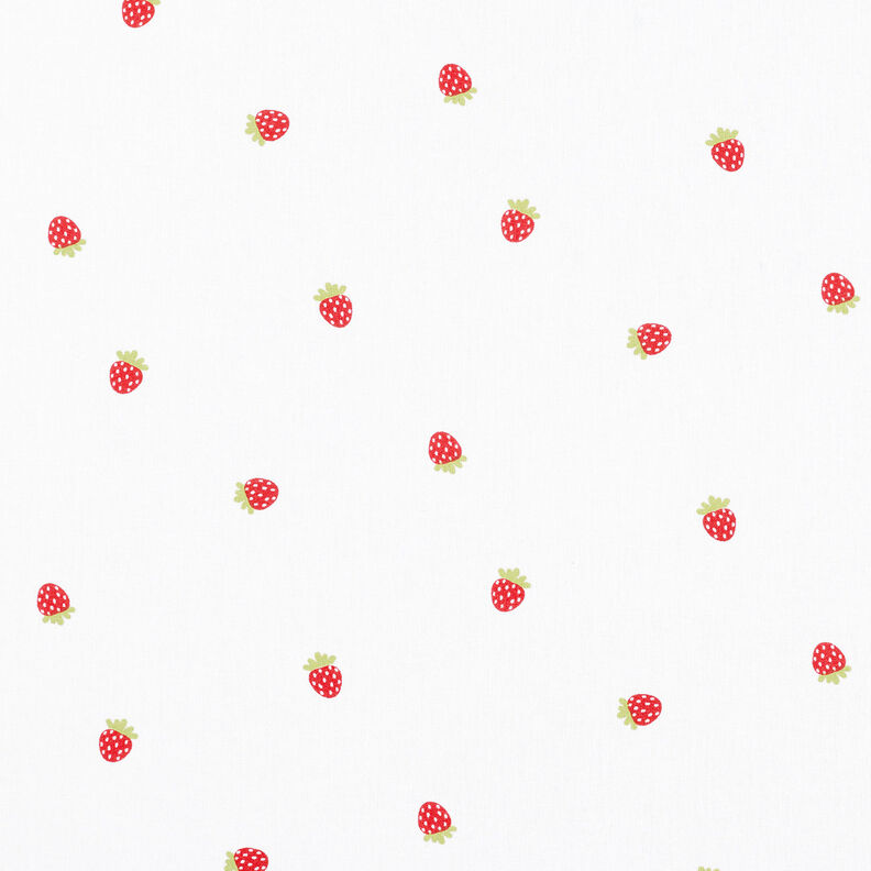 Cotton Poplin sweet strawberries – white,  image number 1