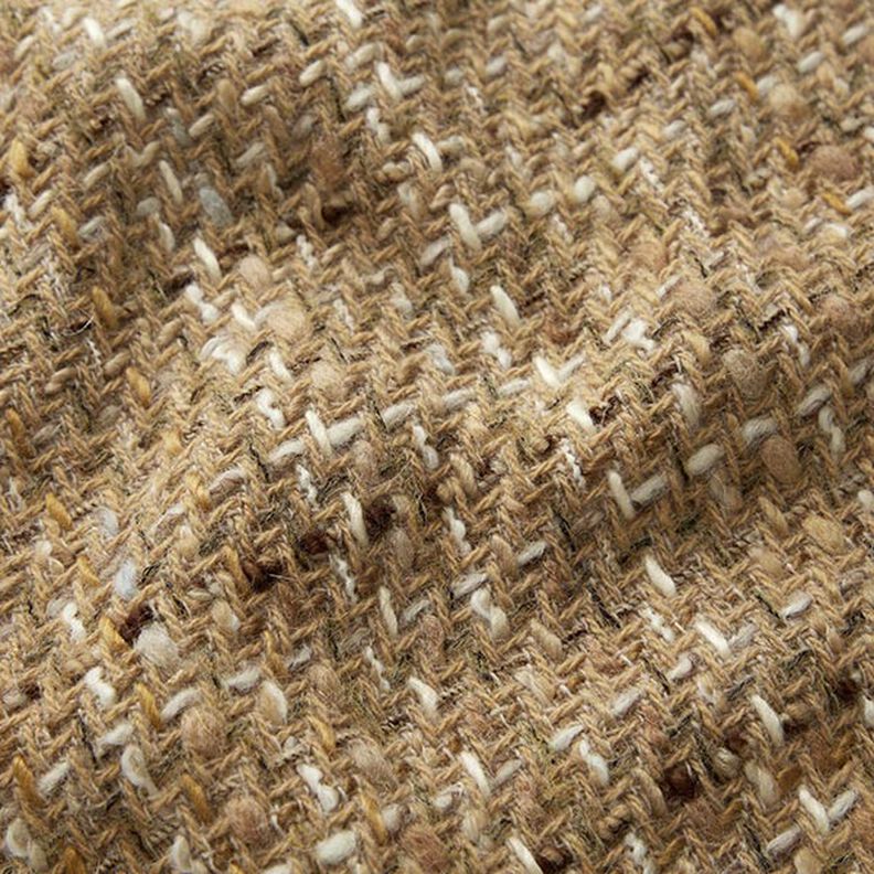 Mottled Pure New Wool Blend Coating Fabric – dark beige,  image number 2