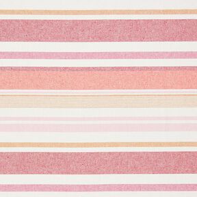 Decor Fabric Half Panama Colourful Stripe Mix Recycled – red, 
