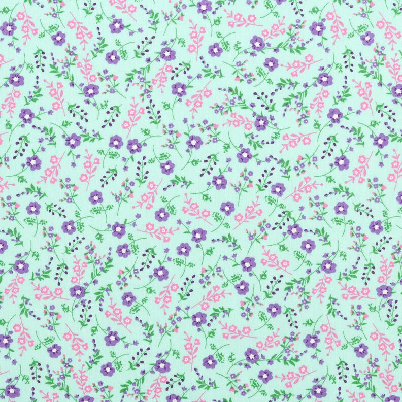 Cotton Poplin millefleurs – pale mint/lavender,  image number 1