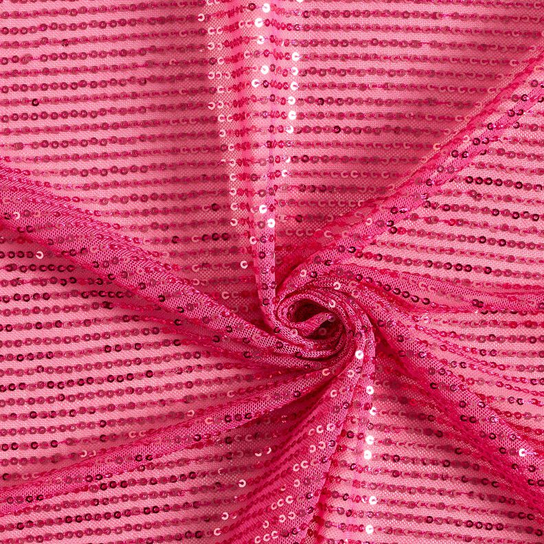 Sequin fabric vertical stripes – intense pink,  image number 3