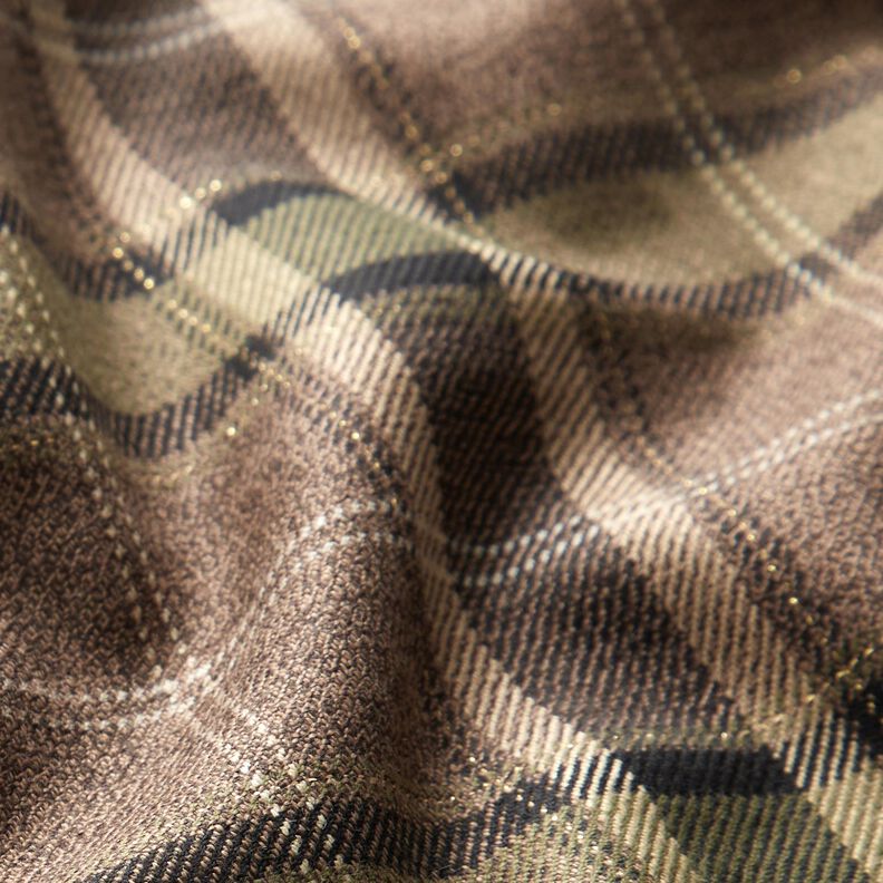 Flannel Viscose Metallic Yarn – brown/khaki,  image number 3