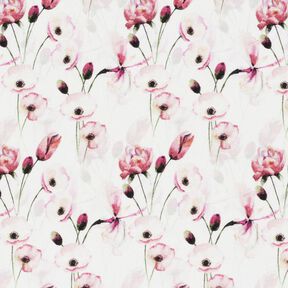 Cotton Jersey romantic flower meadow Digital Print – ivory, 