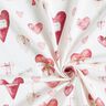 Cotton Jersey watercolour hearts Digital Print – ivory/hollyhock,  thumbnail number 3