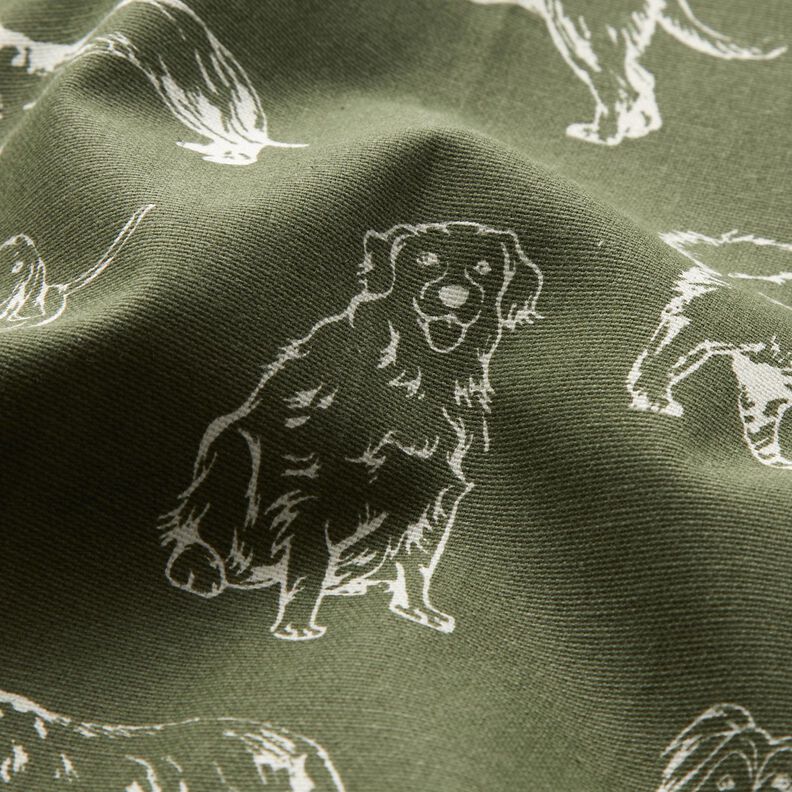 Decor Fabric Canvas Dogs – dark pine/cream,  image number 2