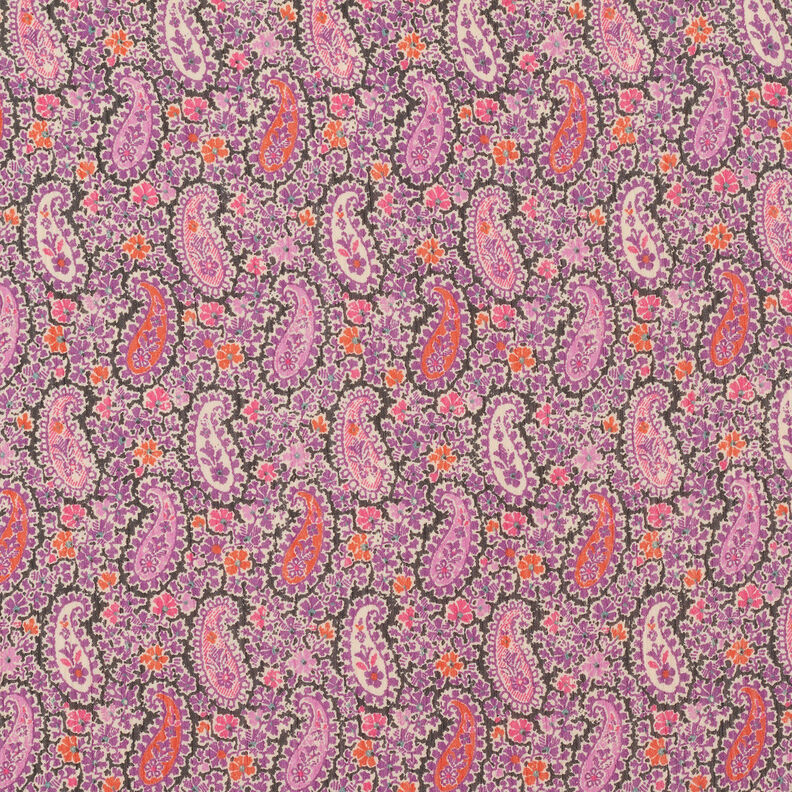 Paisley Crepe Chiffon – red lilac,  image number 1