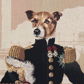 Panel Tapestry Fabric dog – dark beige/black, 