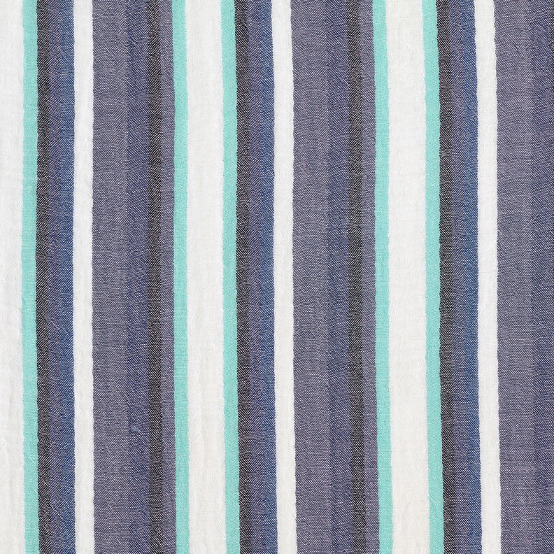 Double Gauze/Muslin yarn-dyed stripes – indigo/ice blue,  image number 1