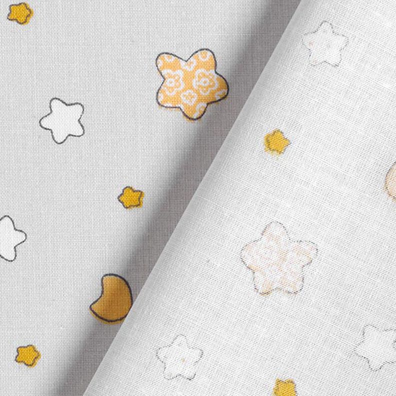 Cotton Cretonne Little Stars – grey/yellow,  image number 4