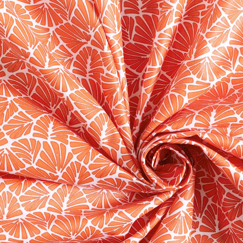 Coated Cotton abstract mini leaves – orange/white,  image number 4