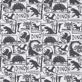 Cotton Jersey Dinosaur patches – white/anthracite, 