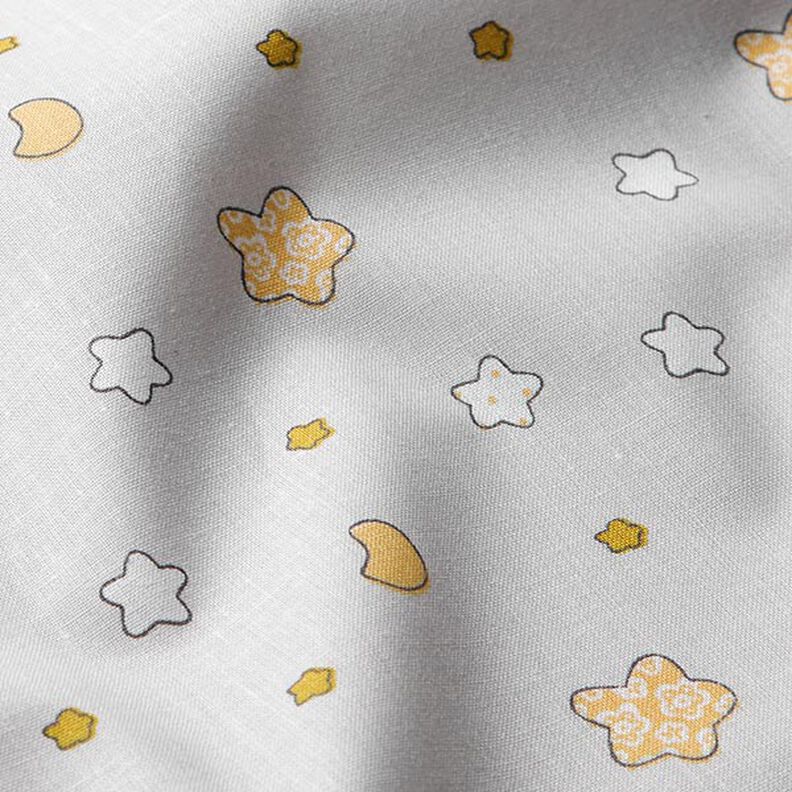 Cotton Cretonne Little Stars – grey/yellow,  image number 2