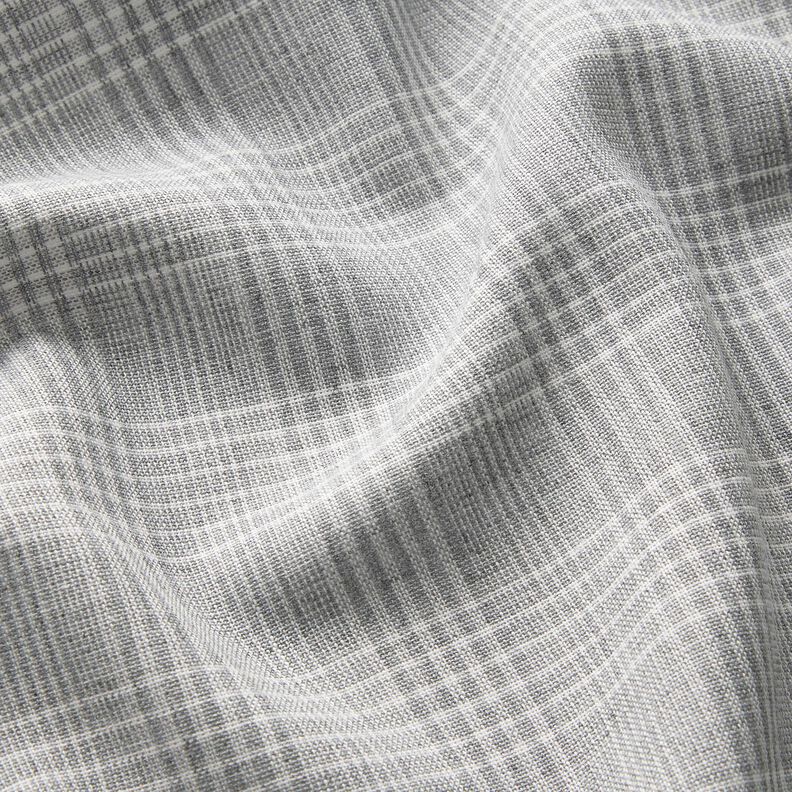 Lightweight checked cotton fabric – light grey/white,  image number 2