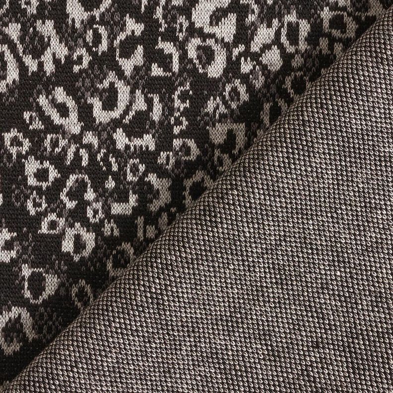 Jacquard knit abstract leopard print – black/misty grey,  image number 4