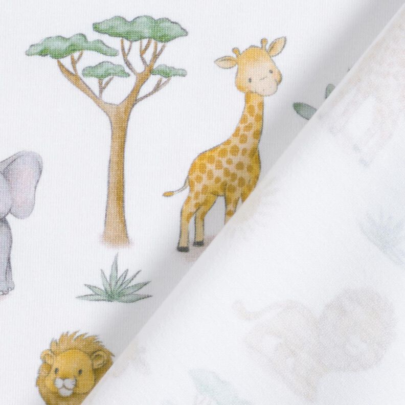 Cotton Jersey Baby jungle animals Digital Print – ivory,  image number 4