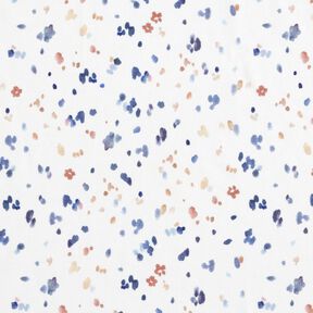 GOTS Cotton Jersey Watercolour dots digital print – white/indigo, 