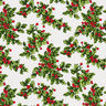 Canvas Decor Fabric Mistletoe Twigs – green/red,  thumbnail number 1