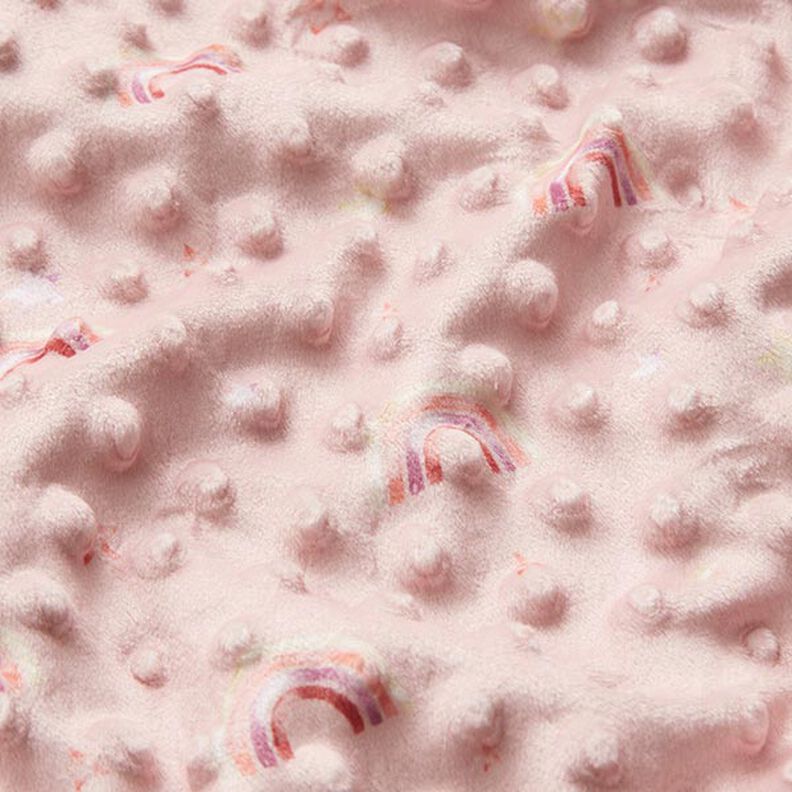 Cosy Fleece Embossed Dots and Rainbows – pink,  image number 2