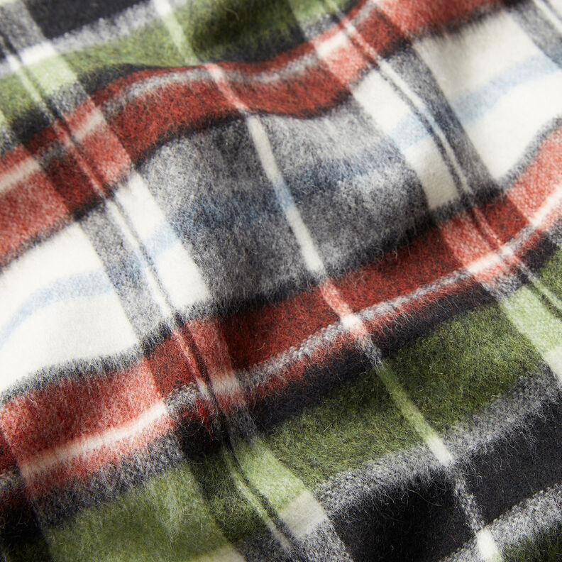 Coat fabric double-face tartan – grey/carmine,  image number 3