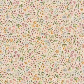 Decor Fabric Half Panama Floral Meadow – natural, 