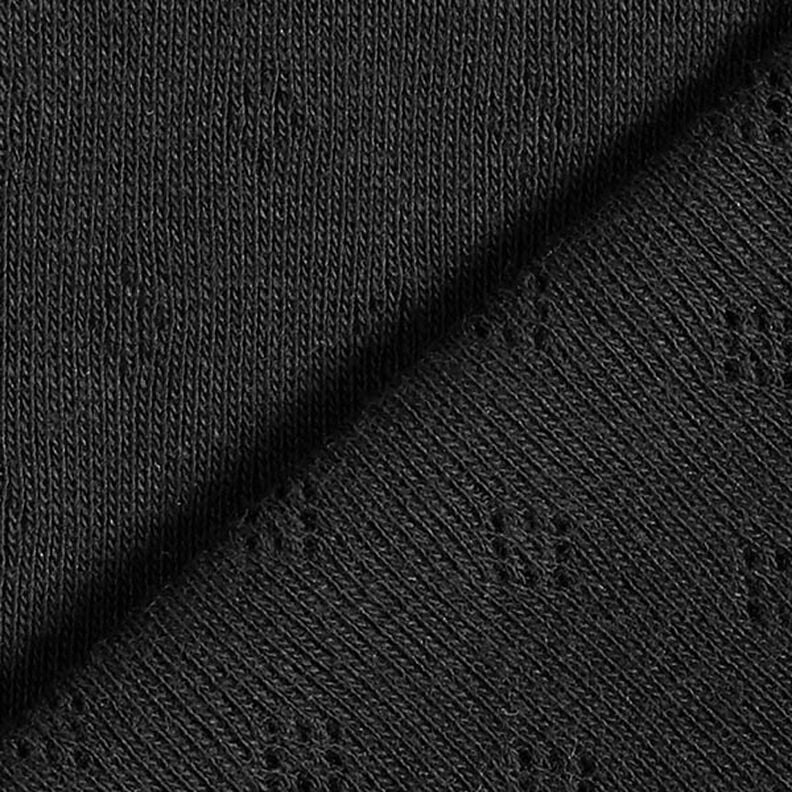 Fine Jersey Knit with Openwork – black,  image number 3