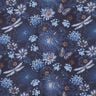 viscose fabric flowers and dragonflies – midnight blue/light blue,  thumbnail number 1