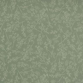 Decorative fabric half Panama delicate branches – light olive, 