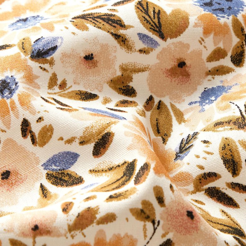 Sea of flowers cotton poplin – cashew/white,  image number 2