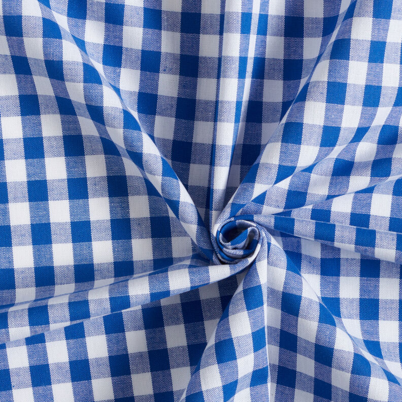 Cotton Vichy check 1 cm – royal blue/white,  image number 3