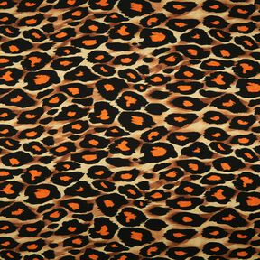 Viscose Jersey large leopard spots – brown/orange, 