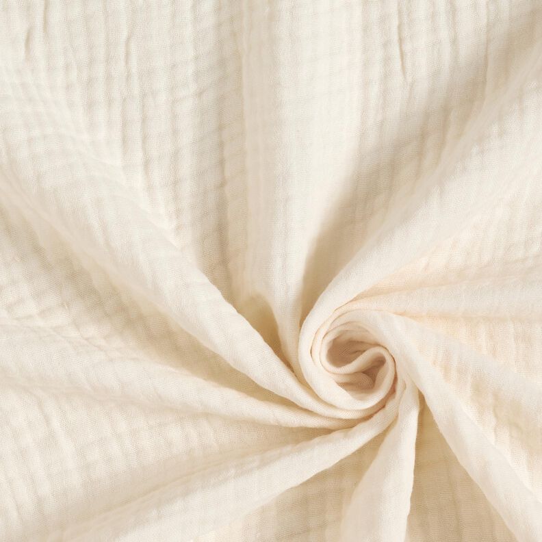 Triple-Layer Cotton Muslin Plain – offwhite,  image number 1