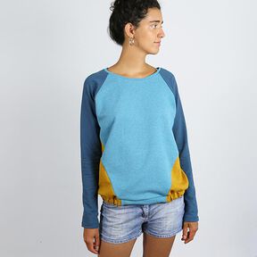 FRAU LILLE - raglan jumper with diagonal dividing seams, Studio Schnittreif | XS - XXL, 